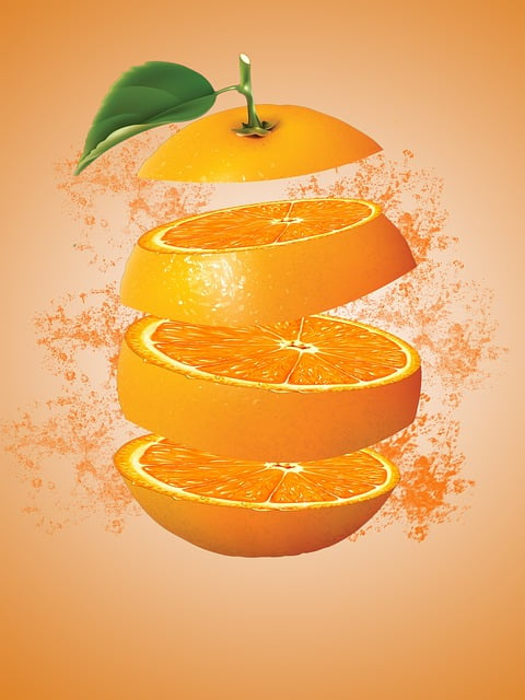 orange, slice, design